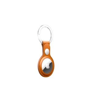 Apple AirTag Leather Key Ring- Saddle Brown